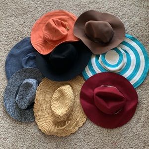 Lot of 8 Beach Hats (Pre-Owned)